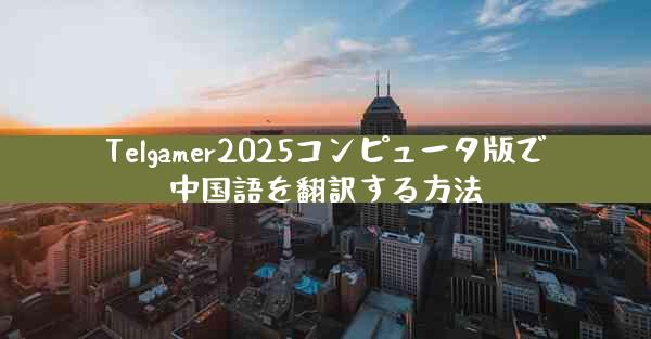 Telgamer2025コンピュータ版で中国語を翻訳する方法