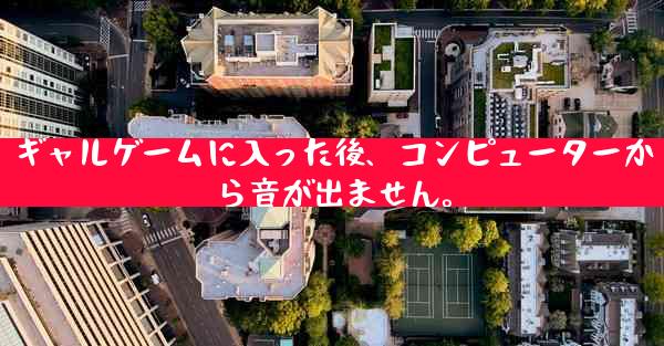 ギャルゲームに入った後、コンピューターから音が出ません。