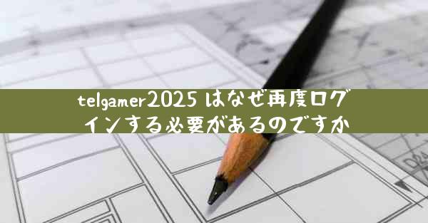 telgamer2025 はなぜ再度ログインする必要があるのですか