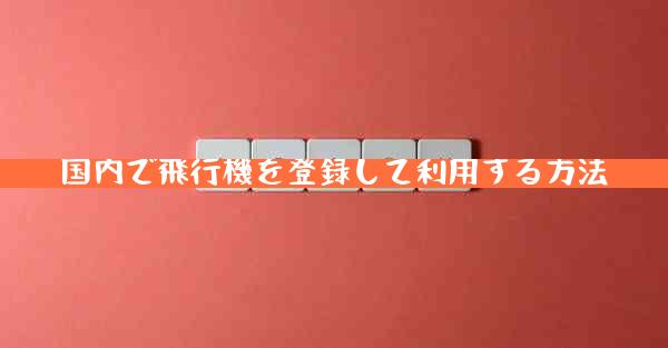 国内で飛行機を登録して利用する方法