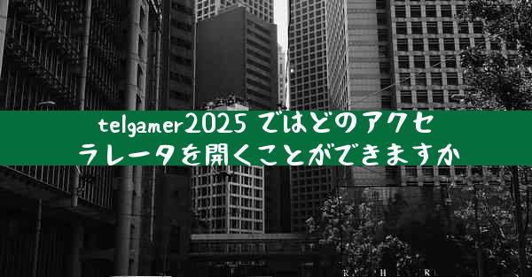 telgamer2025 ではどのアクセラレータを開くことができますか