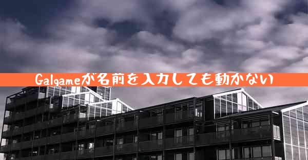 Galgameが名前を入力しても動かない