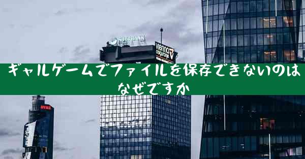 ギャルゲームでファイルを保存できないのはなぜですか