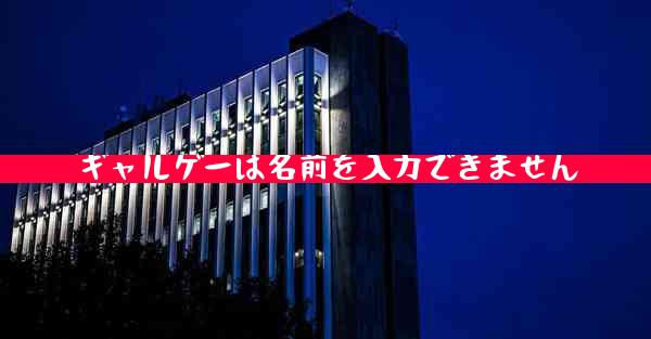 ギャルゲーは名前を入力できません
