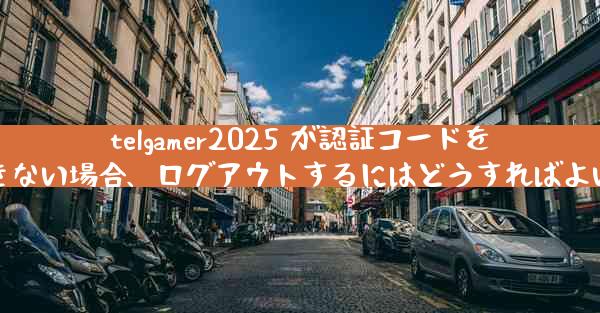 telgamer2025 が認証コードを受信できない場合、ログアウトするにはどうすればよいですか