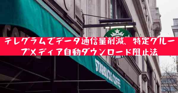 テレグラムでデータ通信量削減、特定グループメディア自動ダウンロード阻止法